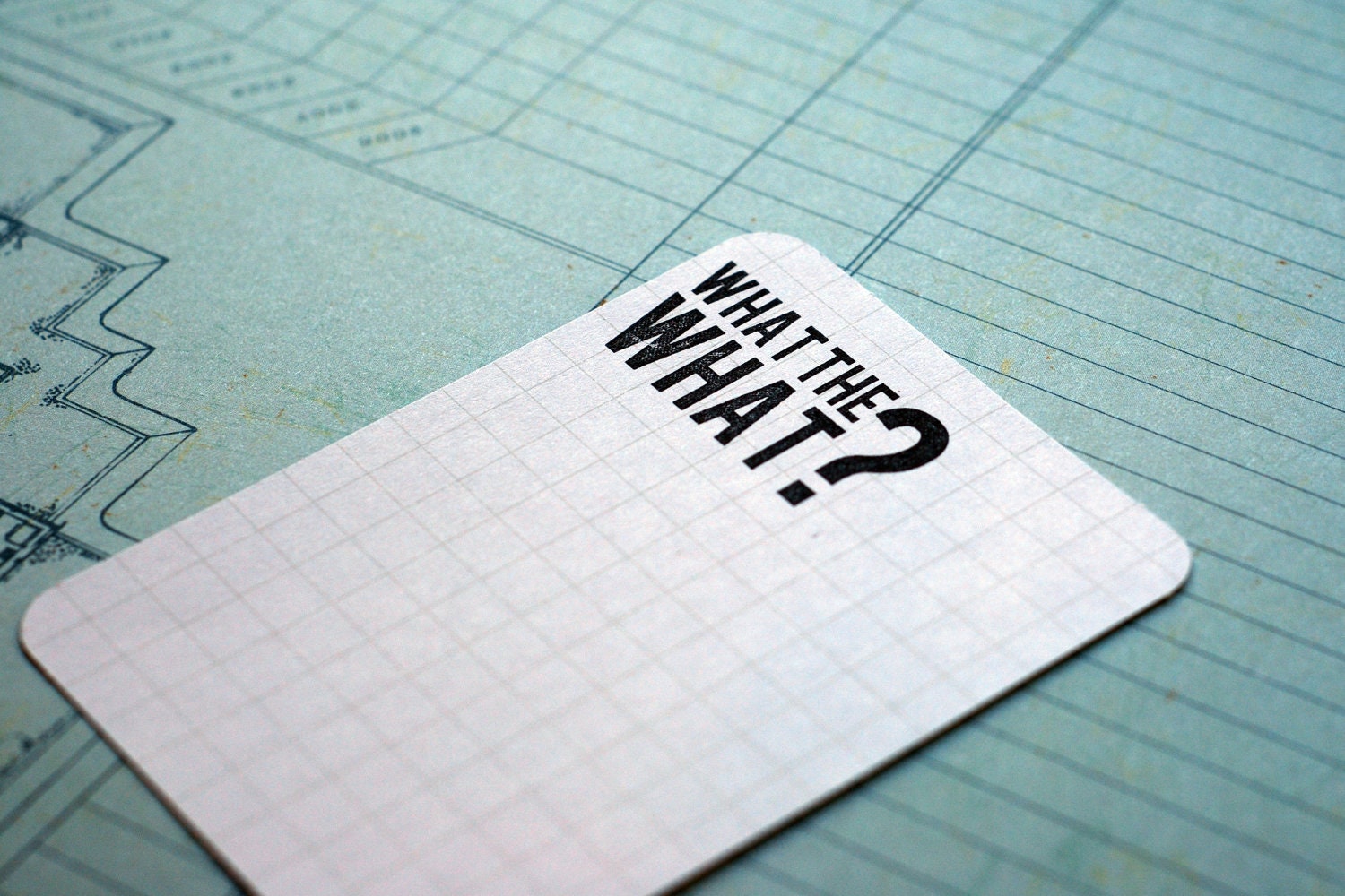 WHAT THE WHAT : unmounted red rubber stamp