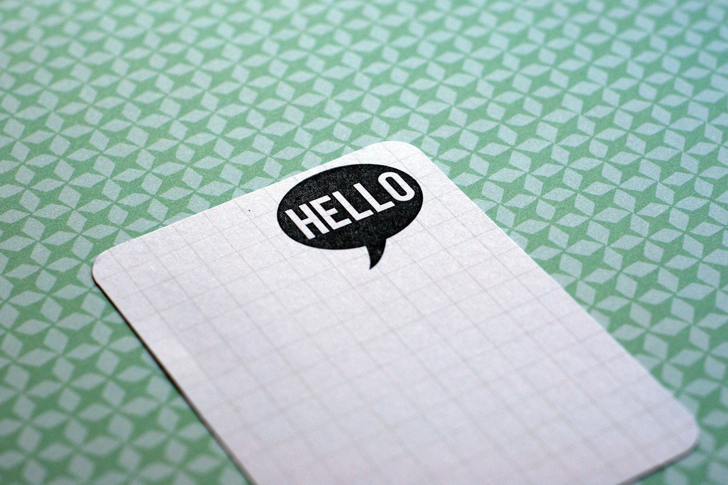 HELLO : unmounted red rubber stamp