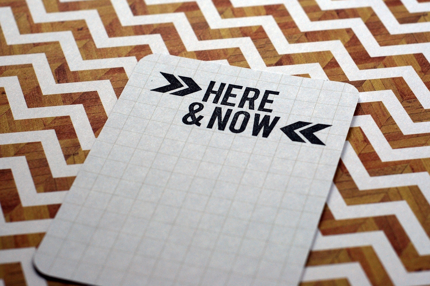 HERE & NOW : unmounted red rubber stamp