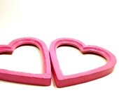 heart frames, valentines day, upcycled picture frame, girls room, kids decor, pink, wall decor, hearts,cute, kitsch, funky