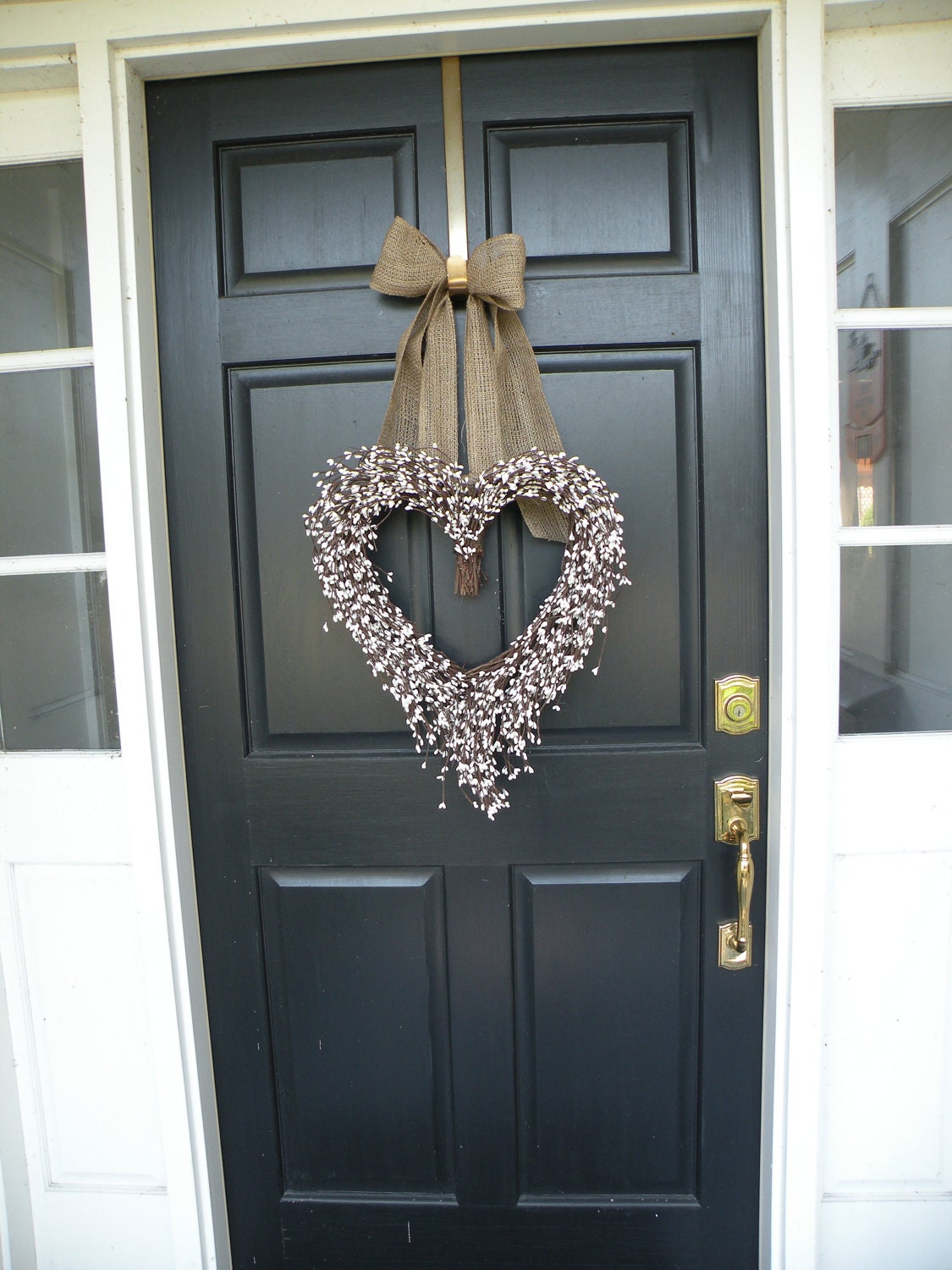 White Berry Shabby Chic Heart Wedding Wreath