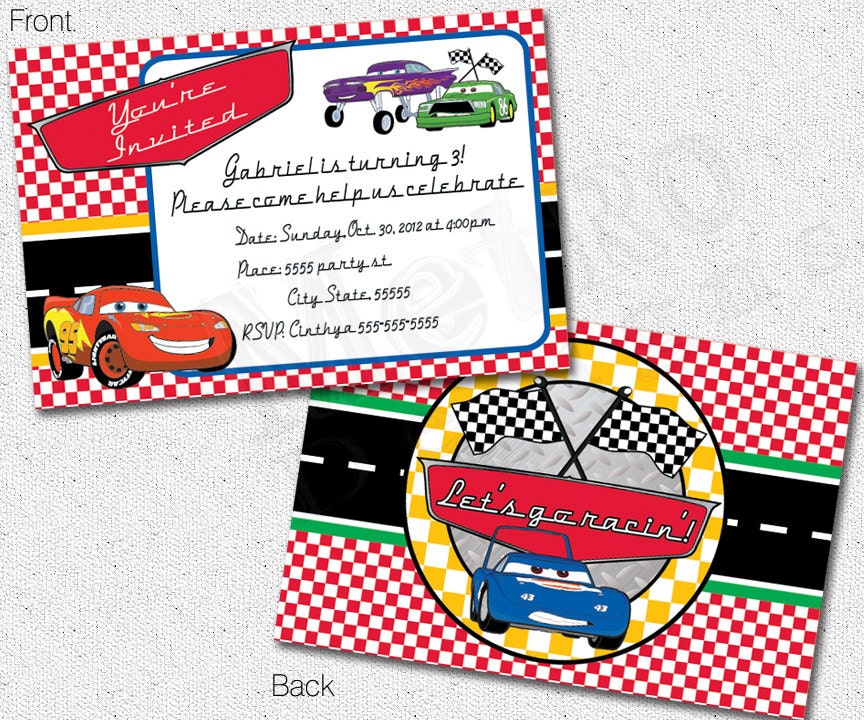 Race Car Invitation - Digital File Il_570xn