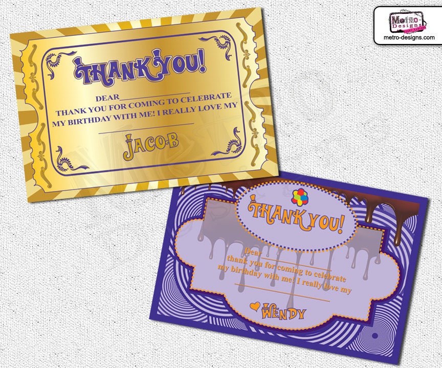 Chocolate Factory - Thank You Cards Il_570xn