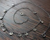 Tiny silver circle necklace, Silver tag necklace, Silver whisper necklace