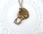 Always Said Snape Bronze Deer Doe Necklace