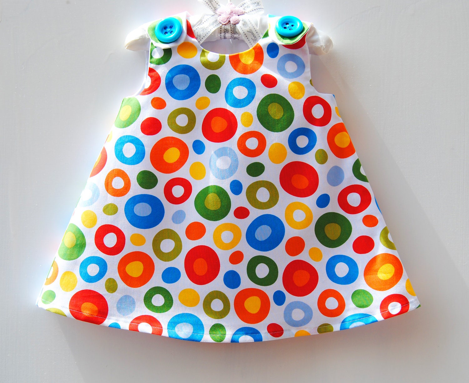 Dr. Seuss - Rainbow Polda Dots Dress - Baby Toddler Girls - Kids Fashion - Jumper Dress - KK Children Designs - Photo Prop - 3M to 4T