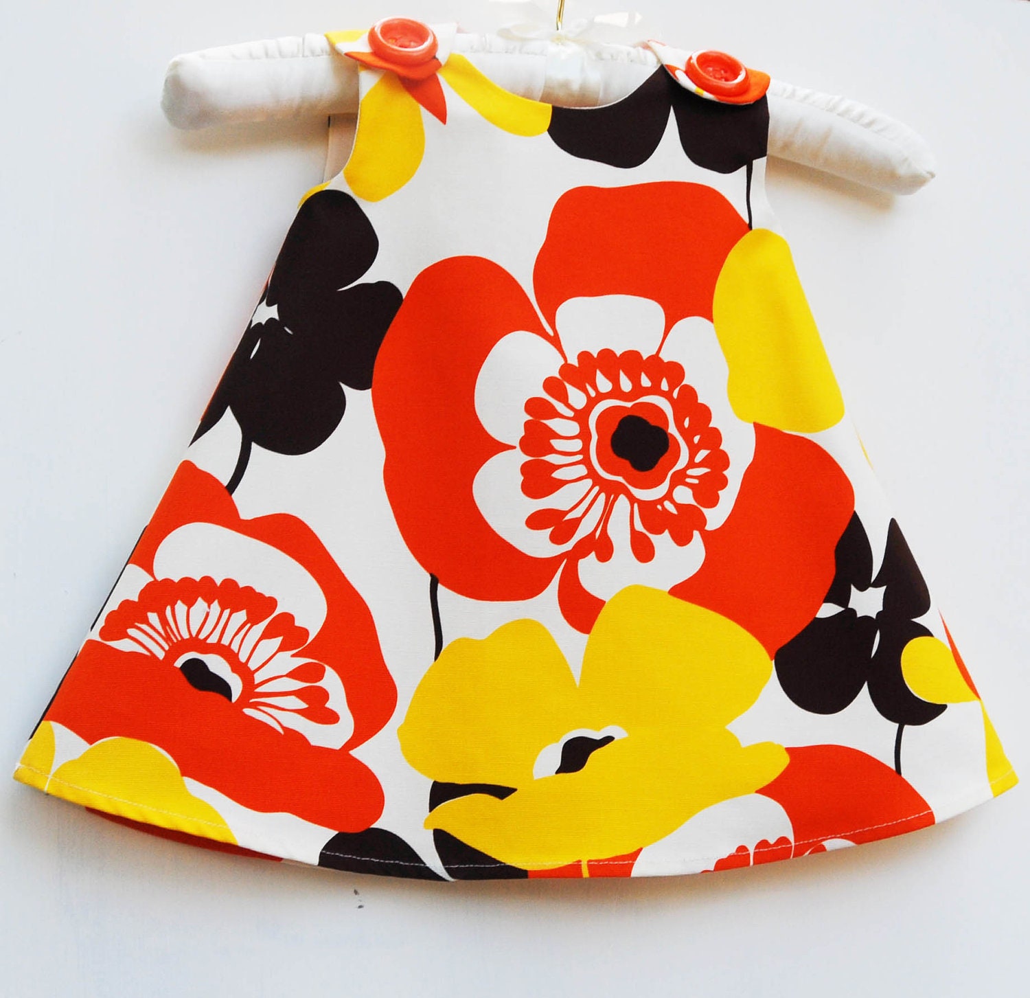 Sofia - Winter - Fall Aline Dress - Children Autumn Clothing - Designer Fabric - Floral - Birthday Gift - KK Children Designs - 3M to 4T