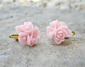 Light Pink Blossom Clip On Earrings