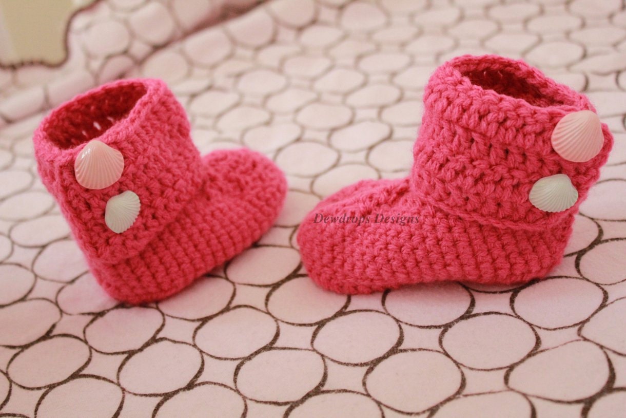 Kids Shoes Baby Newborn booties Crochet toddler clothing pink