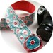 Aqua Poppies Camera Strap DSLR SLR