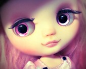 OOAK Middie Blythe Hand Painted Eyechips, Perfectly Pink