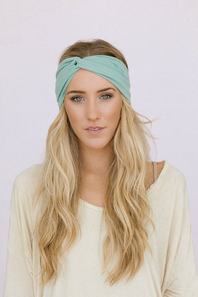 Turband Headband TWIST MINT Dove Headband iStretchy Jersey Hair Band Fabric Wrap Women's Fashion Hair Accessories Mint