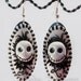 Reserved for Carrie - Polymer Clay Skulls Flowers - Sugar Skulls - Halloween Jewelry - Goth Lolita Earrings