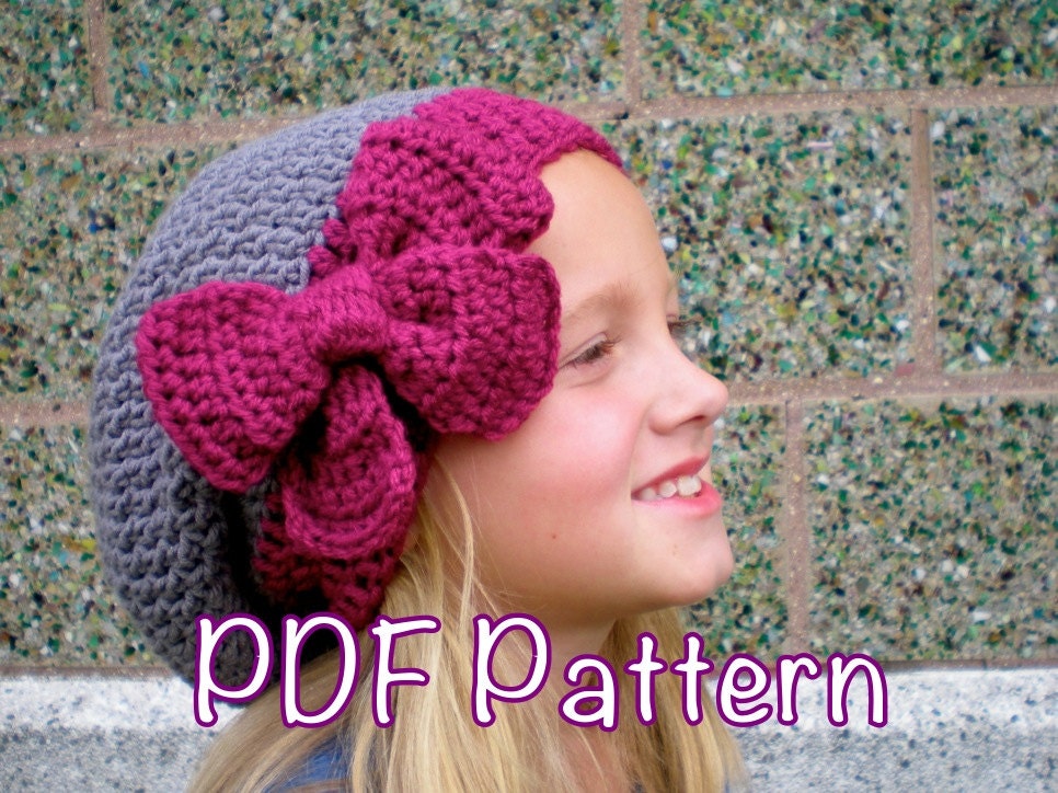 PATTERN:  3 in 1 hat pattern, Kids' Slouch Hat, slouchy beanie, easy crochet PDF, InStaNT DowNLoaD, Permission to Sell