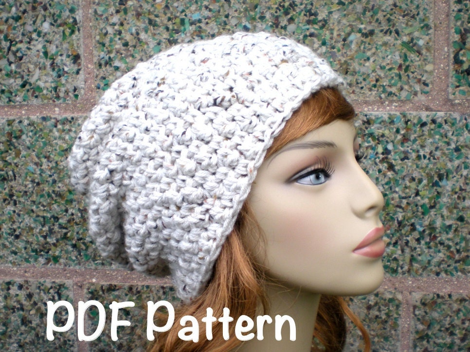 PATTERN:  Dreaming Tree Hat, easy crochet,  beanie, adult, teen, pdf, chunky textured slouch hat, InStAnT DoWnLoAd, Permission to Sell
