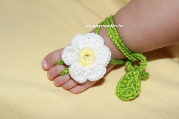 similar to Baby crochet barefoot sandals - Hand Knit barefoot sandals ...