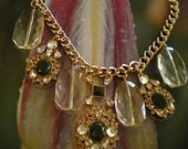 Crystal Gold Bib Necklace