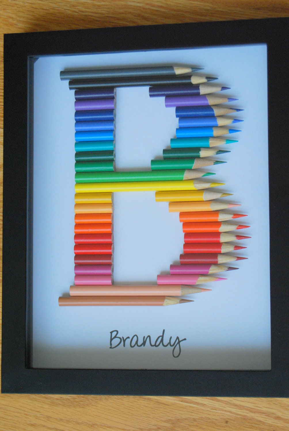 Personalized Teacher/Child gift: monogram in Colored Pencil