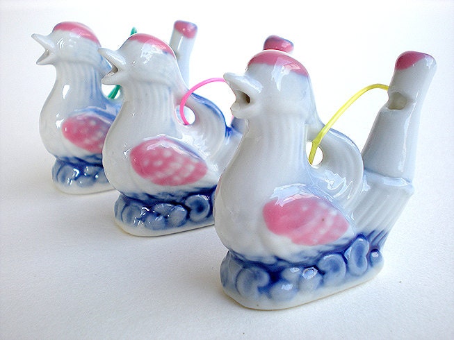Ceramic bird water warbler whistle