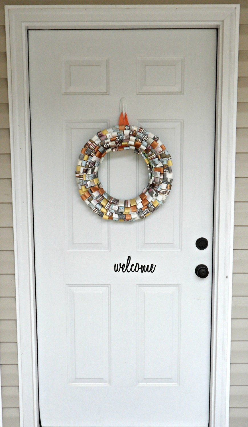 WELCOME vinyl front door decal - NEW COLOR