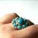 Faux Turquoise and Silvertone Vintage Ring by Sarah Coventry