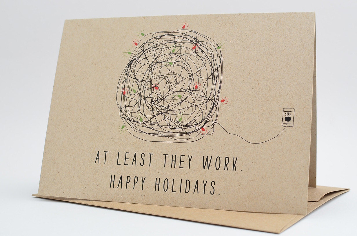 Christmas Cards / Christmas Card Set / Holiday Card Set / Christmas Tangled Lights Card Pack