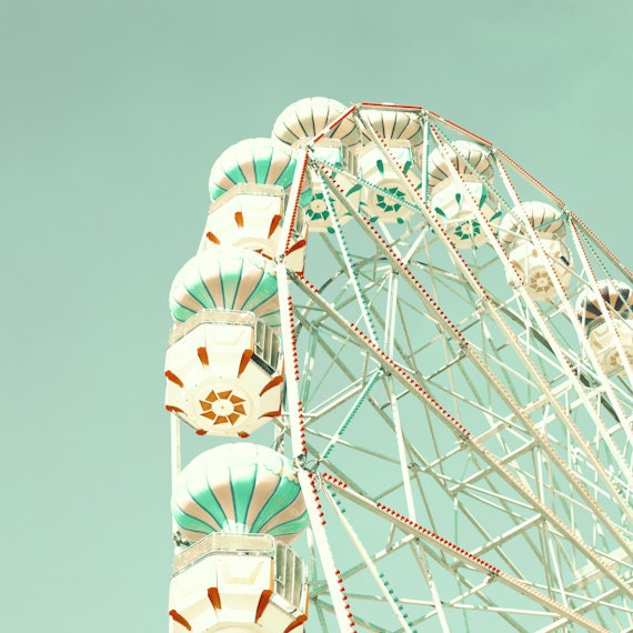 Carnival photography, ferris wheel photography, carousel Photography, Nursery art, Nursery Decor, nursery prints, mint, art, print,