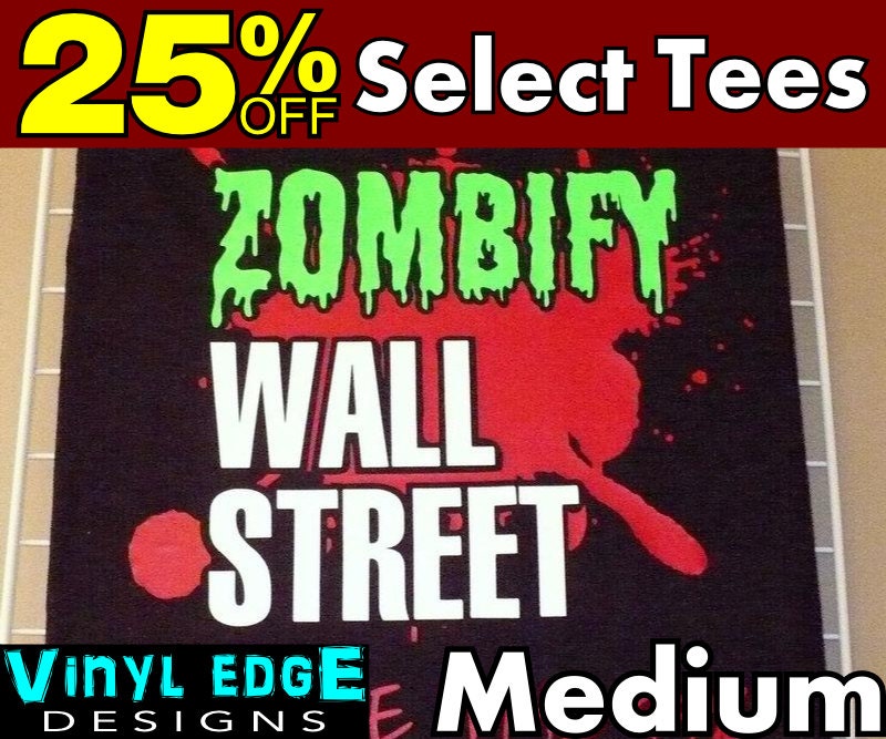 SALE Zombify Wall Street 100% Medium Cotton T-Shirt