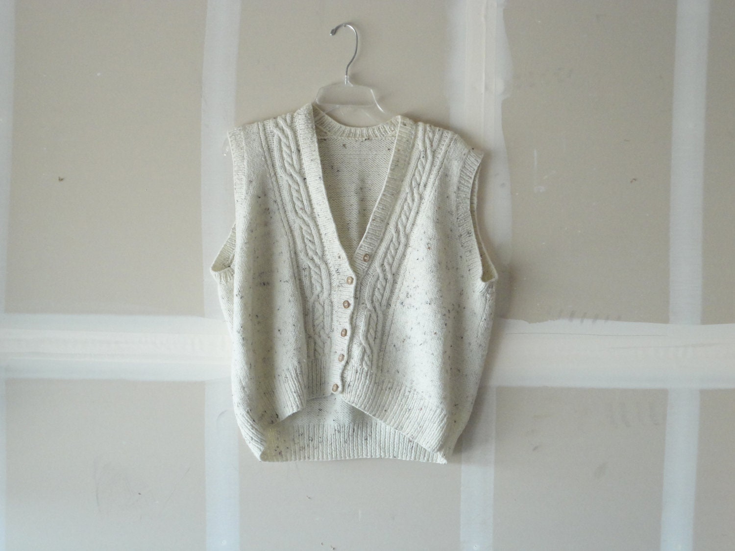 womens sweater vest,  knitted vest, cream vest