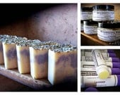 Lavender Lovers Collection - Spa Gift Set with Lavender Soap, Shea Butter and Lip Balm