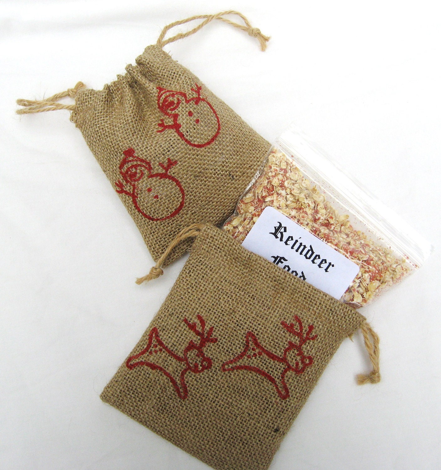 Magic Reindeer Food, Rudolph Food, Christmas Reindeer Food in Burlap Sack