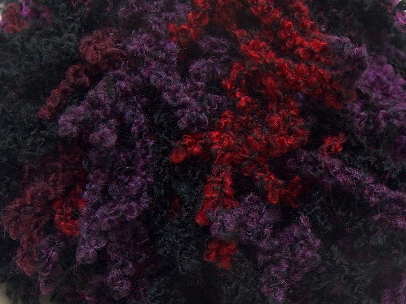 Fluffy Scarf Yarn Red Black Purple Scarf Yarn or Yellow Gold Camel Scarf Yarn OhLala Scarf Yarn