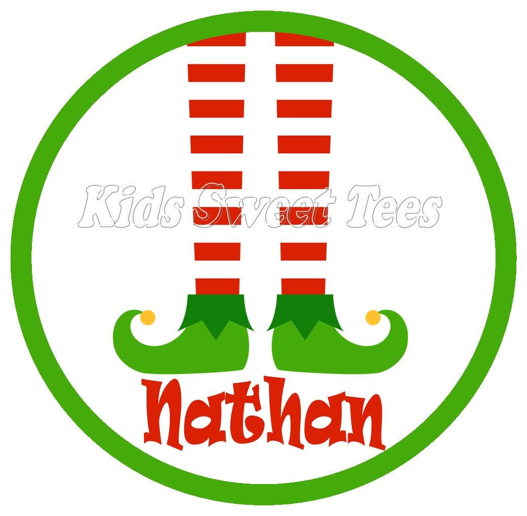 Christmas elf legs - personalized - digital image Il_570xn