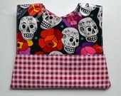 Wipeable Pocket Bib - Red Sugar Skulls