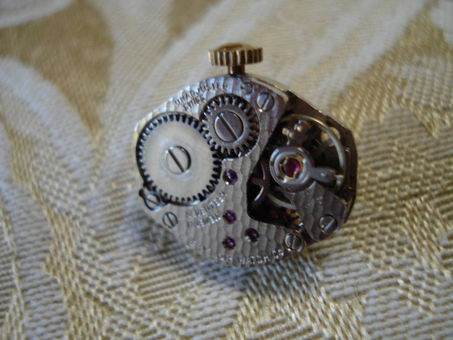 Steampunk Tie Tack with Watch Parts