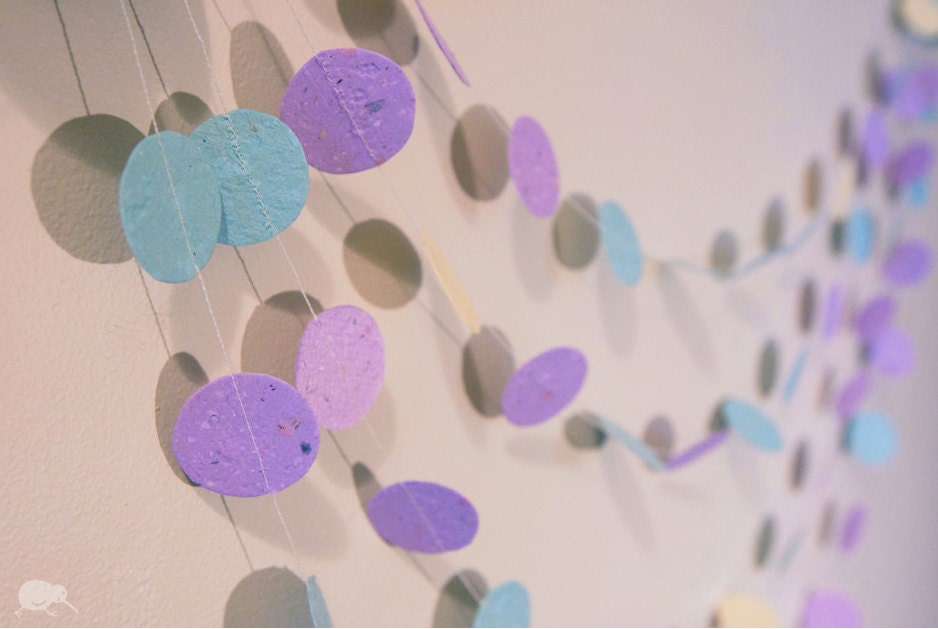 Listing for ALISA, HANDMADE PAPER, Circle Garland, Colorful, Recycled