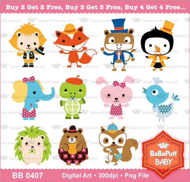 Digital Baby Animals Clip Art---- Personal and Small Commercial Use ---- BB 0407
