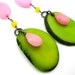 CLEARANCE Hot pink chalcedony and tagua slice statement earrings