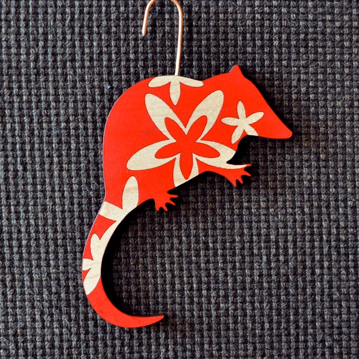 Possum Wood Christmas Ornament