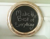 Upcycled Vintage Silver Chalkboard Message Board