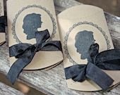 Retro Vintage Inspired Girl Silhouette Pillow Box Gift Favors-Set of 10