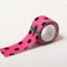 Sticky Adhesive Fabric Tape, Japanese Washi Tape - Pink with Black Spots