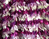 Mini Mango Leaf Magenta, Pink, Off White Taffeta 60 Inch Wide Fabric By the Yard
