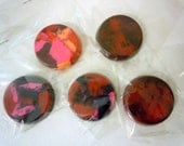 Set of 5 -- Valentine's Crayons, Recycled, Upcycled