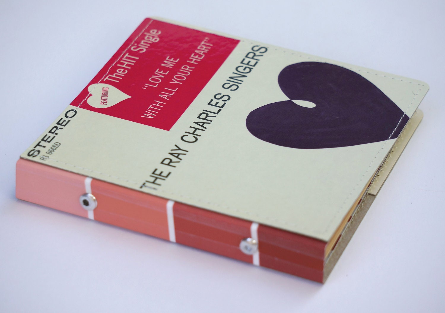 10 CD/ DVD Holder Book Handmade from Upcycled Vintage Album Cover- Love Theme