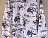 Kitschy Corduroy Ski Print Shirt