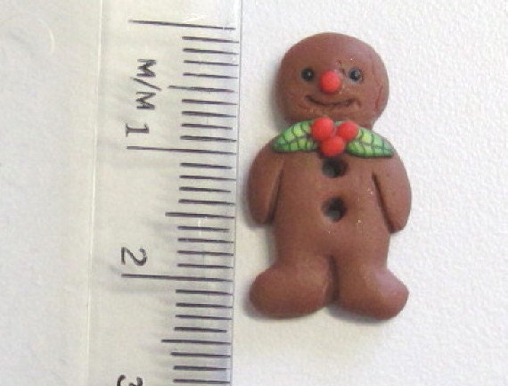 Gingerbread Men Buttons Set of 5