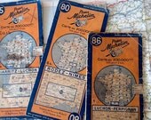 3 Michelin French Road Maps Orange Series 1936 and 1938