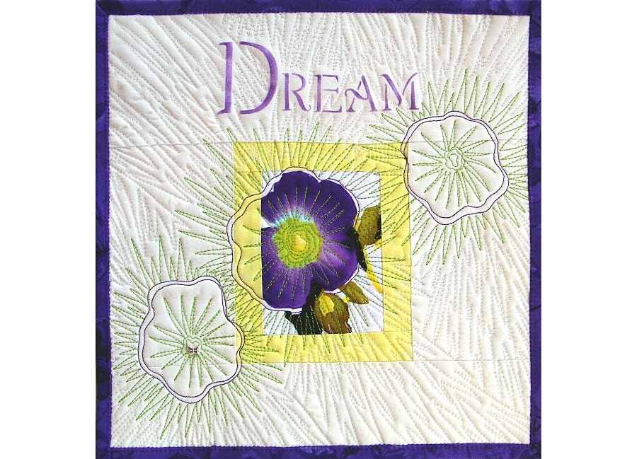 Mini Fiber Art Quilt  Wall Hanging Home and Living Decor