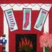 Quilted Wall Hanging, Christmas, Fireplace, Stockings